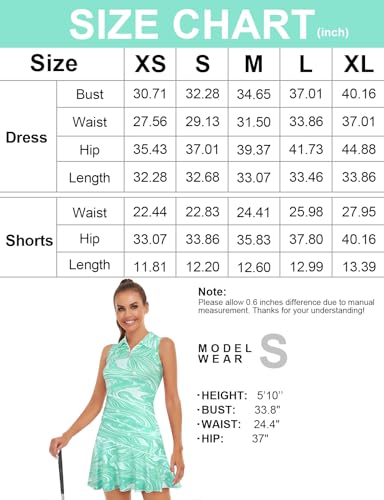 Women's Zip Sleeveless Pickleball Dress with Shorts