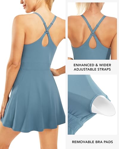 Women's Blue Tennis Dress with Built-in Shorts