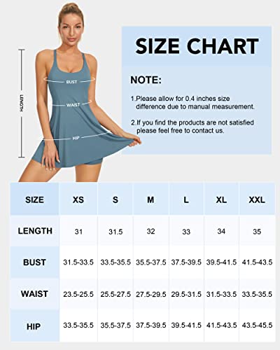 Women's Blue Tennis Dress with Built-in Shorts