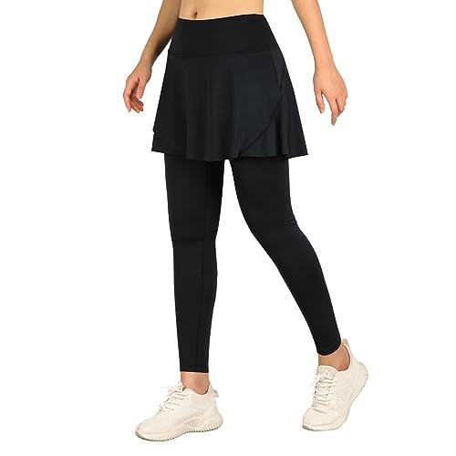ANIVIVO Women's Skirted Leggings with Pockets - Black