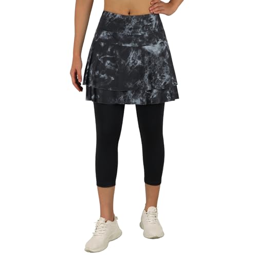 ANIVIVO Women's Skirted Leggings with Pockets (Black)