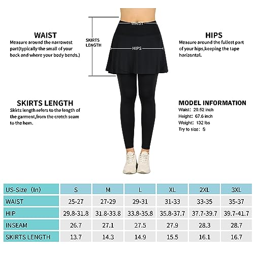 ANIVIVO Women's Skirted Leggings with Pockets - Black