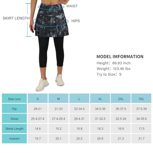 ANIVIVO Women's Skirted Leggings with Pockets (Black)