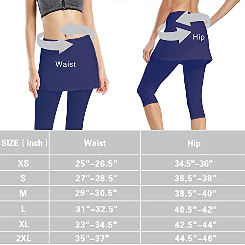 Women's UPF 50+ Skirted Capri Leggings for Pickleball
