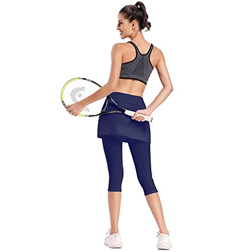 Women's UPF 50+ Skirted Capri Leggings for Pickleball