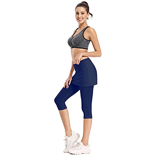 Women's UPF 50+ Skirted Capri Leggings for Pickleball