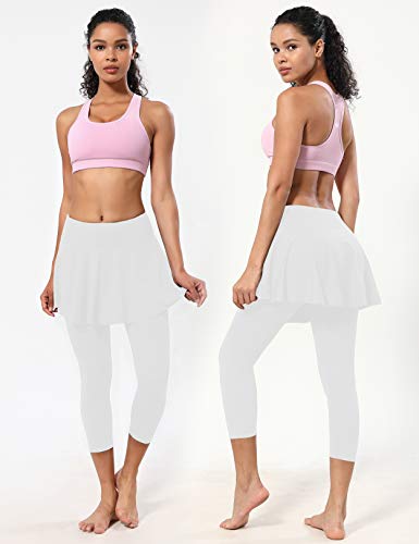 Women's UPF 50+ Adjustable Running Skort - White