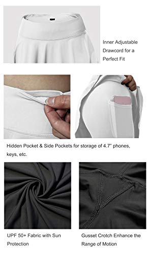 Women's UPF 50+ Adjustable Running Skort - White