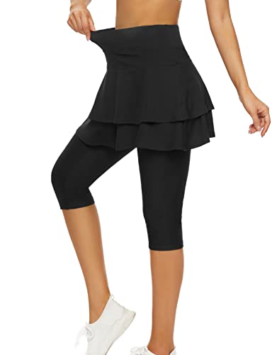 Women's Skirted Leggings with Pockets for Pickleball