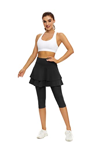 Women's Skirted Leggings with Pockets for Pickleball