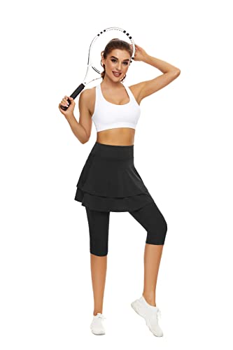 Women's Skirted Leggings with Pockets for Pickleball