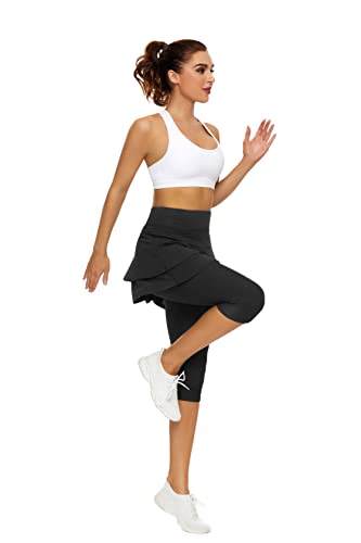 Women's Skirted Leggings with Pockets for Pickleball