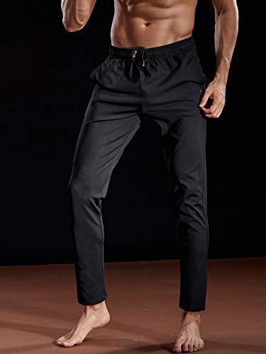 NELEUS Men's Athletic Tapered Pickleball Pants Black S/M