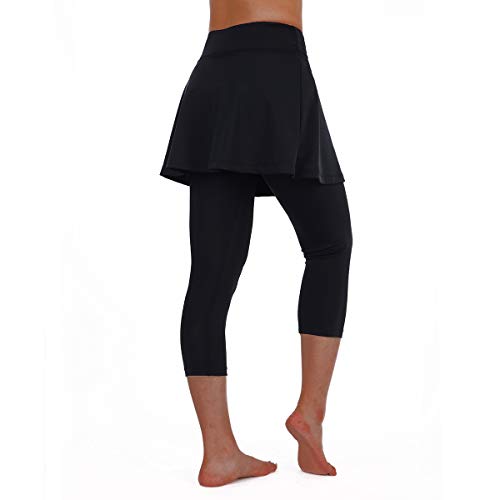 ANIVIVO Skirted Leggings for Women - Black, Large