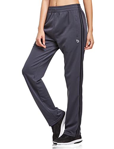 Women's BALEAF Track Pants Grey/Black Size L Tennis/Jogging