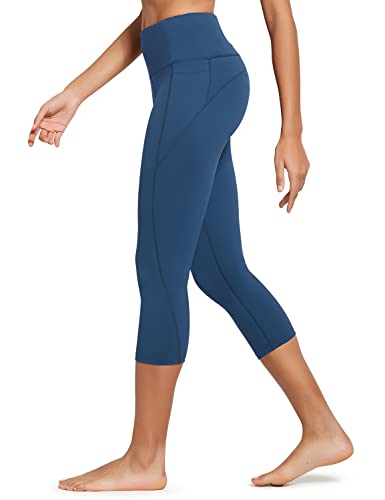 Women's High Waisted Capri Leggings with Pockets