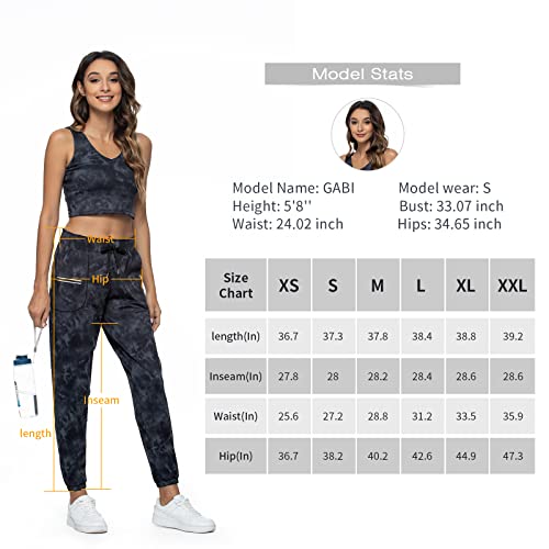 Women's Tie Dye Grey Joggers for Pickleball