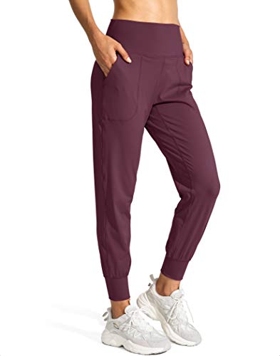 Women's High Waisted Joggers for Pickleball in Maroon