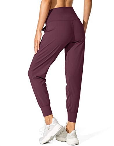 Women's High Waisted Joggers for Pickleball in Maroon