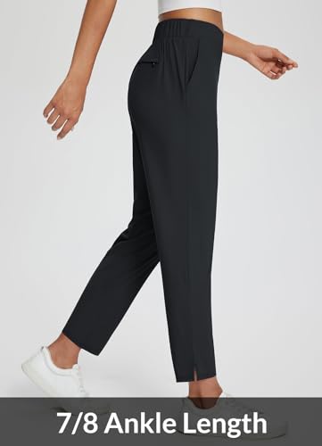 Women's Pickleball Stretch Pants with High Waist and Pockets