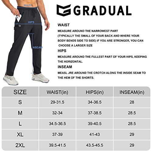 Men's Tapered Joggers with Zipper Pockets - Black Medium