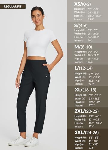 Women's Pickleball Stretch Pants with High Waist and Pockets