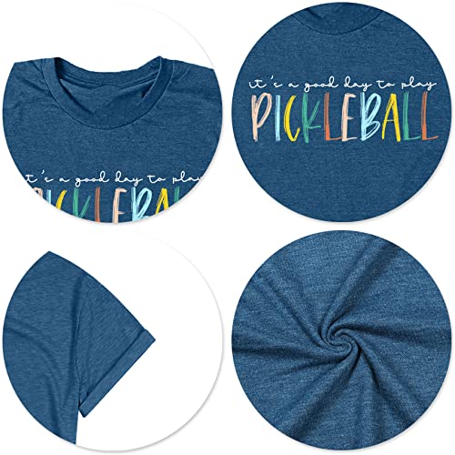 Women's Pickleball Graphic Tee - Blue Top