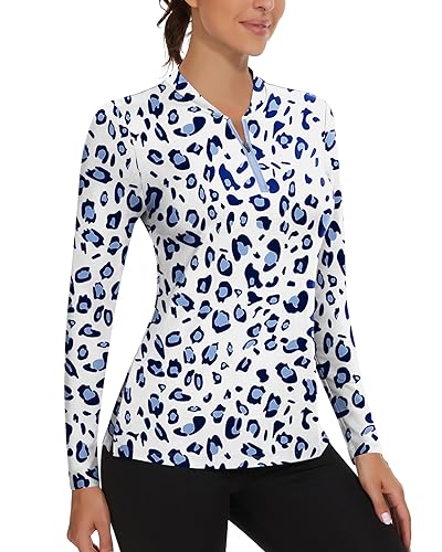 Blue Leopard Women's Pickleball 3/4 Zip Pullover