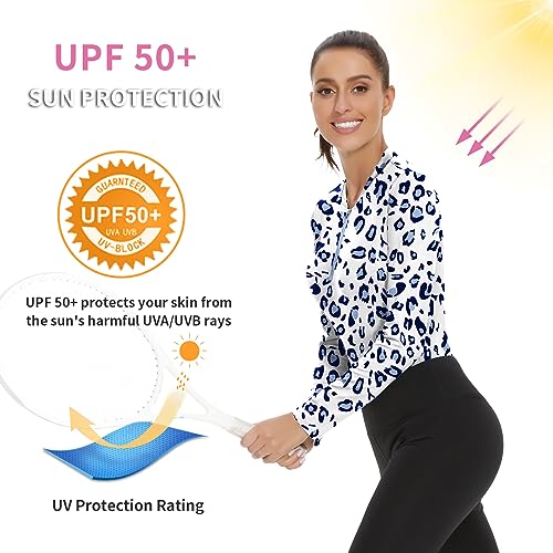 Blue Leopard Women's Pickleball 3/4 Zip Pullover