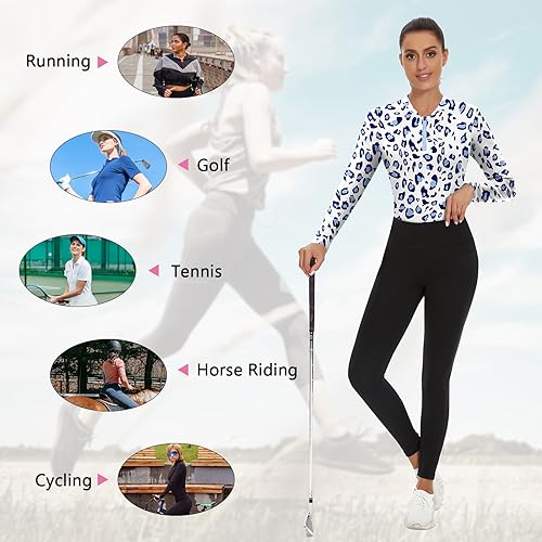 Blue Leopard Women's Pickleball 3/4 Zip Pullover