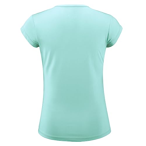 ANIVIVO Women's Short Sleeve Pickleball Tee (Light Blue)