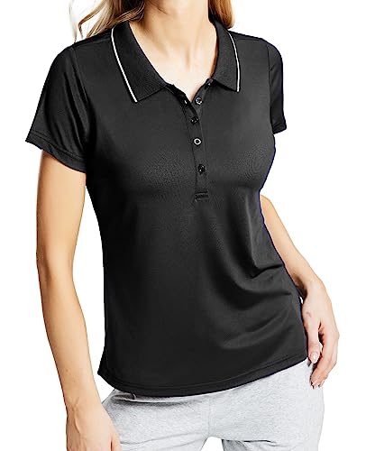 MIER Women's Short Sleeve Polo Shirt for Pickleball