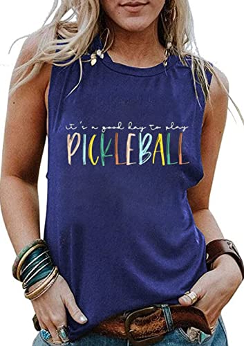 Women's Play Pickleball Tank Top Cute Summer Sport