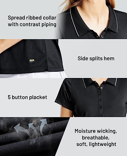 MIER Women's Short Sleeve Polo Shirt for Pickleball