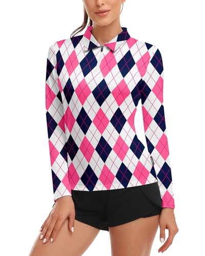 Women's Argyle Pickleball Golf Shirt: Stylish Outfit