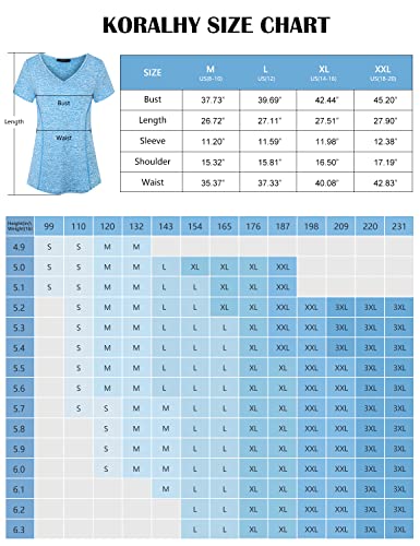 KORALHY Women's Short Sleeve Workout Top for Pickleball