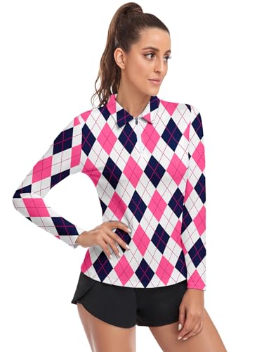 Women's Argyle Pickleball Golf Shirt: Stylish Outfit