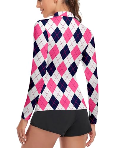 Women's Argyle Pickleball Golf Shirt: Stylish Outfit