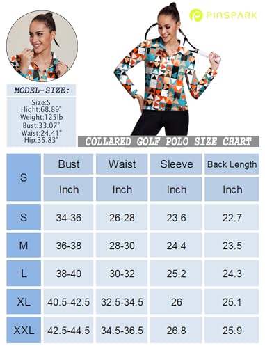 Women's V-Neck Pickleball Polo Shirt in Blue Argyle