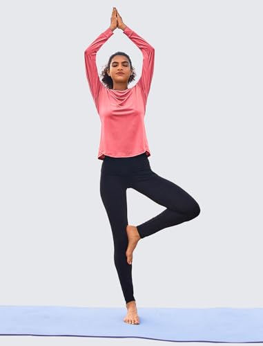 Women's Long Sleeve Pickleball Workout Top A_Red XX-Large