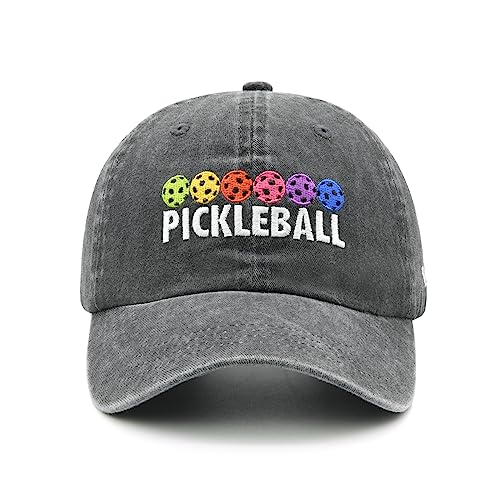 Embroidered Pickleball Hat - Adjustable Washed Cotton Cap