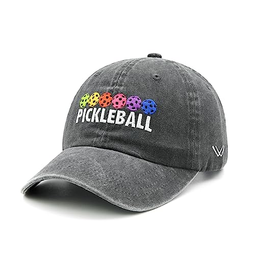 Embroidered Pickleball Hat - Adjustable Washed Cotton Cap