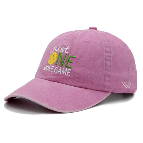 Waldeal Funny Pickleball Embroidered Baseball Cap - Pink