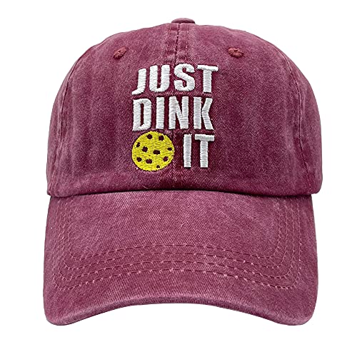 Embroidered Red Pickleball Hat for Women