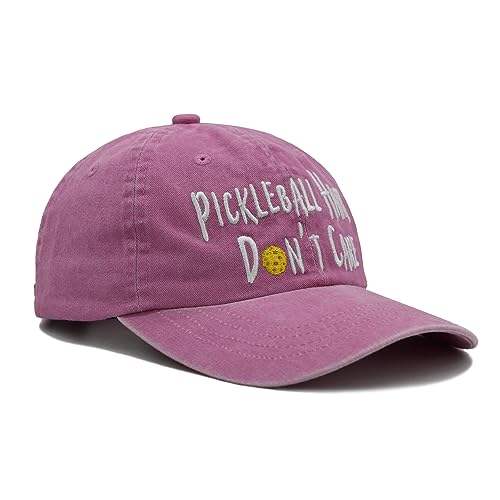 Embroidered Pickleball Hat, Unisex Baseball Cap, Pink