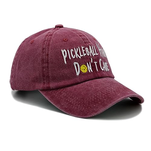 Pickleball Hair Don't Care Embroidered Baseball Cap
