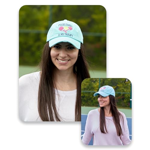 Turquoise Pickleball Therapy Vintage Patch Hat