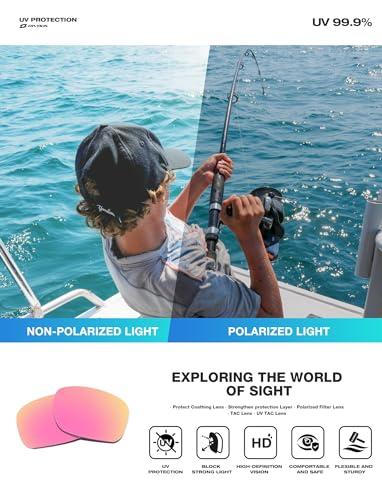 RIVBOS Women's Polarized Pickleball Sunglasses in Black & Pink