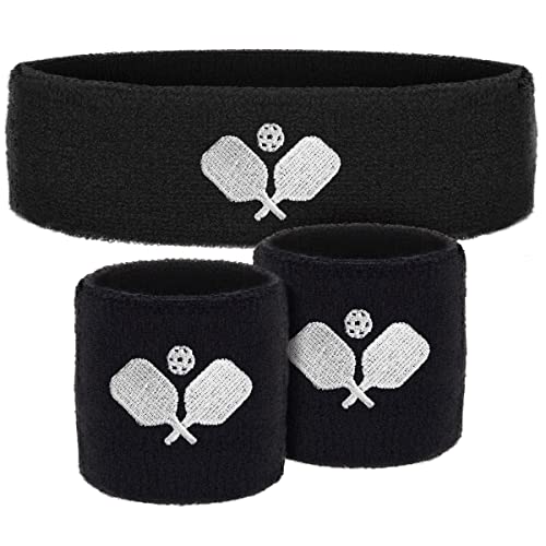 Pickleball Moisture-Wicking Sweatband Set with Headband