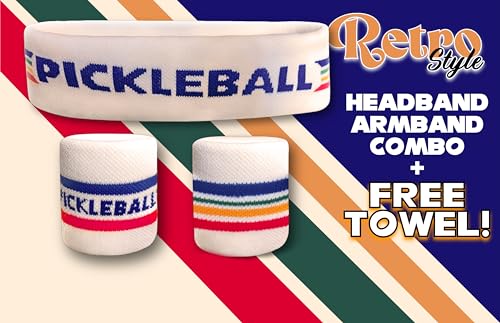 Retro Pickleball Headbands & Wristband Set: Perfect Gift
